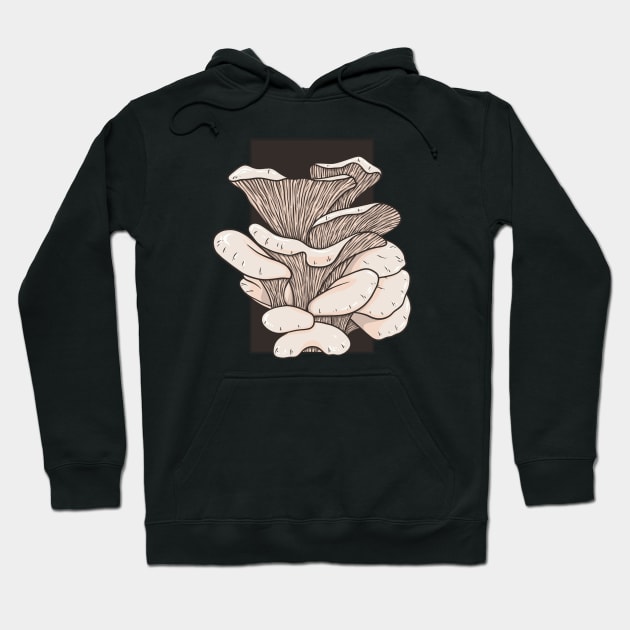 Vintage doodle illustration of Oyster Mushroom Hoodie by Wahyuwm48